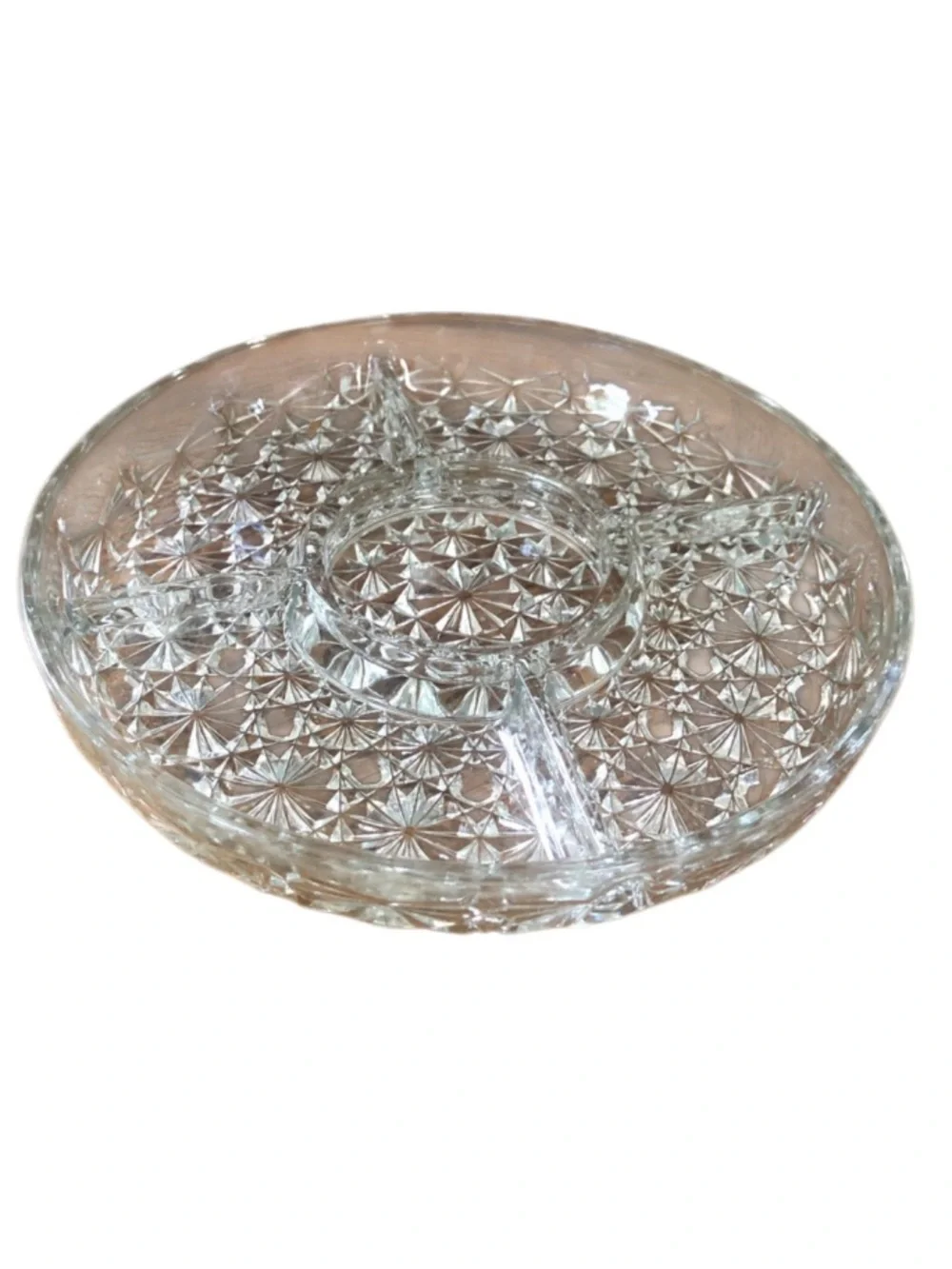 Vintage INDIANA GLASS 5-Part Relish Dish Daisy and Button pattern